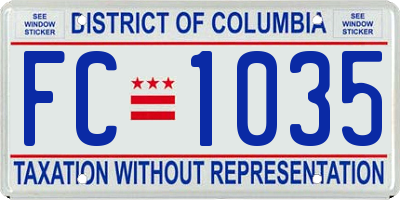 DC license plate FC1035