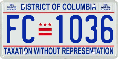 DC license plate FC1036