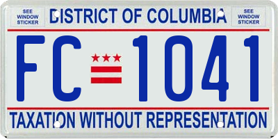 DC license plate FC1041