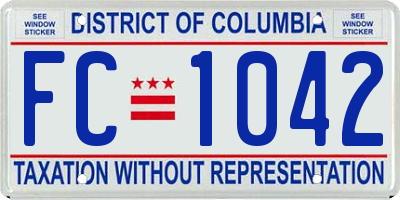 DC license plate FC1042