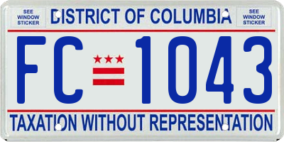 DC license plate FC1043