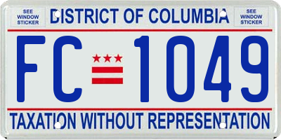 DC license plate FC1049