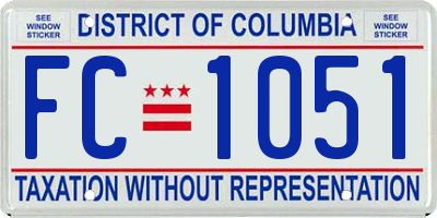 DC license plate FC1051