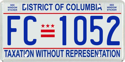 DC license plate FC1052