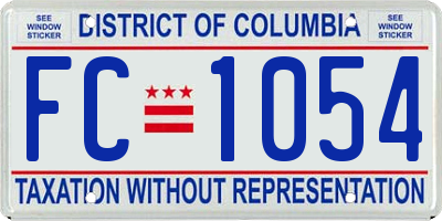 DC license plate FC1054