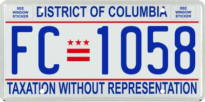 DC license plate FC1058