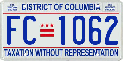 DC license plate FC1062