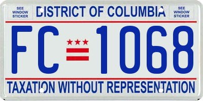 DC license plate FC1068