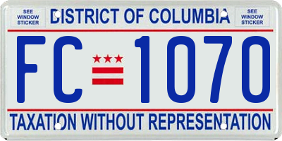 DC license plate FC1070