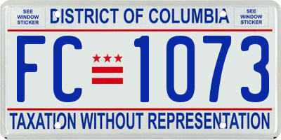 DC license plate FC1073