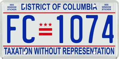 DC license plate FC1074