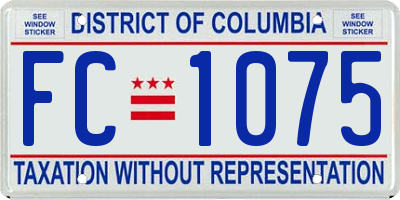 DC license plate FC1075