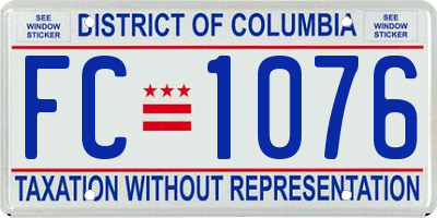 DC license plate FC1076