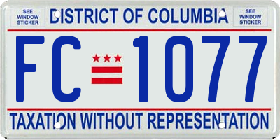 DC license plate FC1077