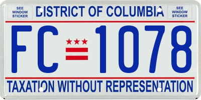 DC license plate FC1078