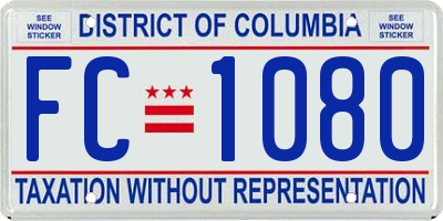 DC license plate FC1080