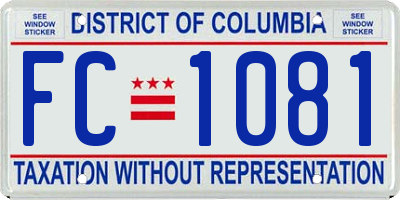 DC license plate FC1081