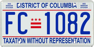 DC license plate FC1082