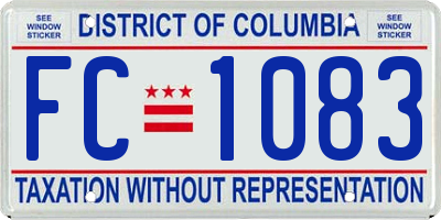 DC license plate FC1083