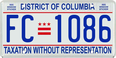 DC license plate FC1086