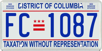 DC license plate FC1087