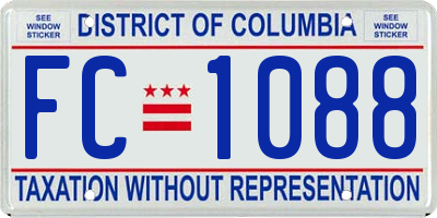 DC license plate FC1088