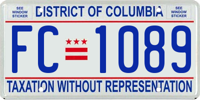 DC license plate FC1089