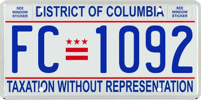 DC license plate FC1092