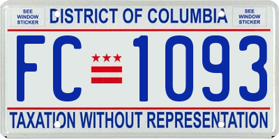 DC license plate FC1093