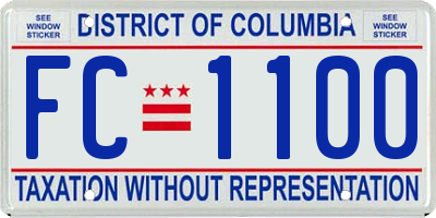 DC license plate FC1100