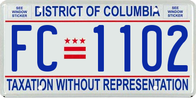 DC license plate FC1102