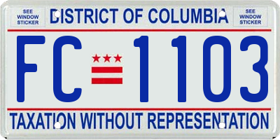 DC license plate FC1103