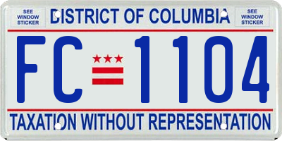 DC license plate FC1104