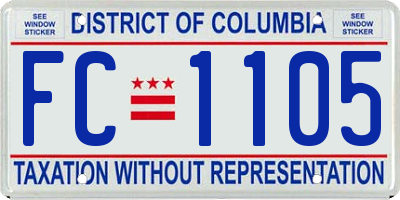 DC license plate FC1105