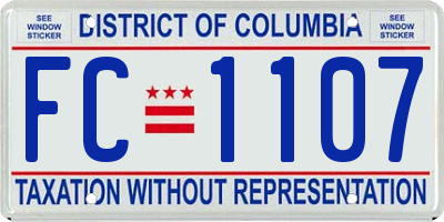 DC license plate FC1107