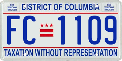 DC license plate FC1109