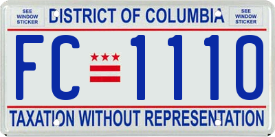 DC license plate FC1110