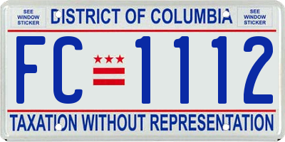 DC license plate FC1112