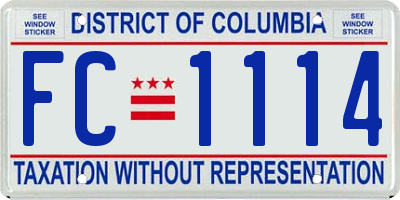 DC license plate FC1114