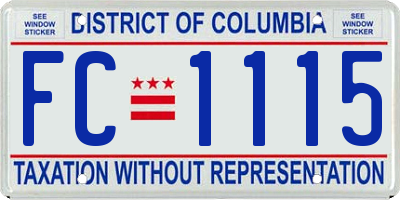 DC license plate FC1115