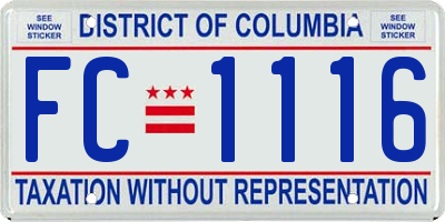 DC license plate FC1116