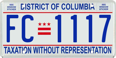 DC license plate FC1117