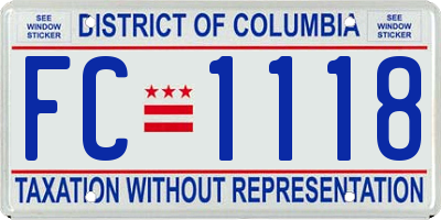 DC license plate FC1118