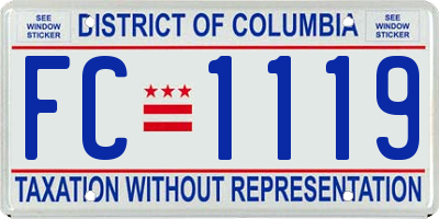 DC license plate FC1119