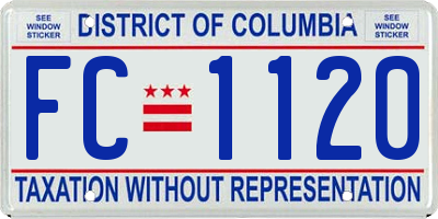 DC license plate FC1120