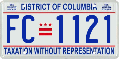 DC license plate FC1121