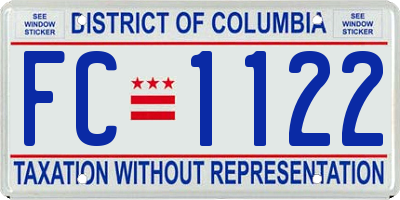 DC license plate FC1122