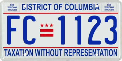 DC license plate FC1123