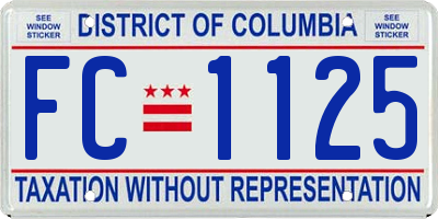 DC license plate FC1125