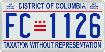 DC license plate FC1126